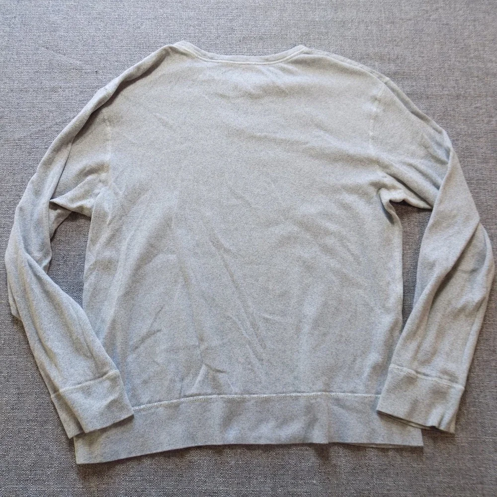 J. Crew Sweatshirt Mens XL Gray Fair V-Stitch Long Sleeve Cotton Pullover